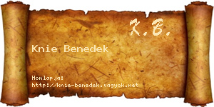Knie Benedek névjegykártya