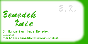 benedek knie business card